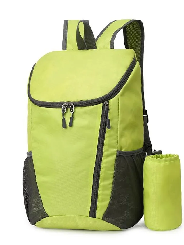 30-40 L Hiking Backpack Lightweight Packable Backpack Daypack Windproof Rain Waterproof Breathable Foldable Lightweight Outdoor Yoga Hunting Fishing Hiking Nylon Lake blue Black Light Green