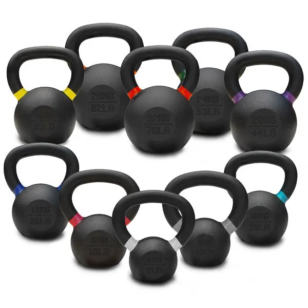4KG TO 32KG PREMIUM POWDER COATED KETTLEBELLS SINGLE PACK