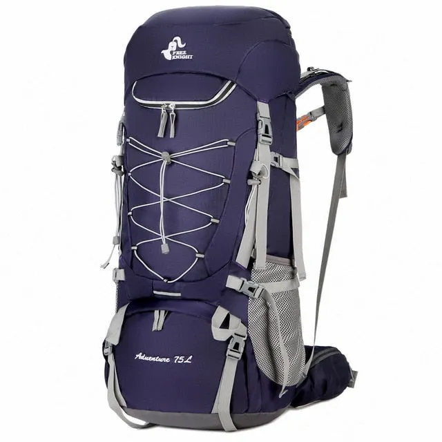 75L Big Capacity Nylon Waterproof Hiking Backpack