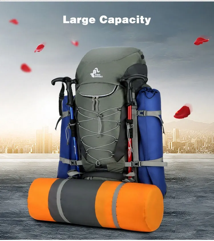 75L Big Capacity Nylon Waterproof Hiking Backpack