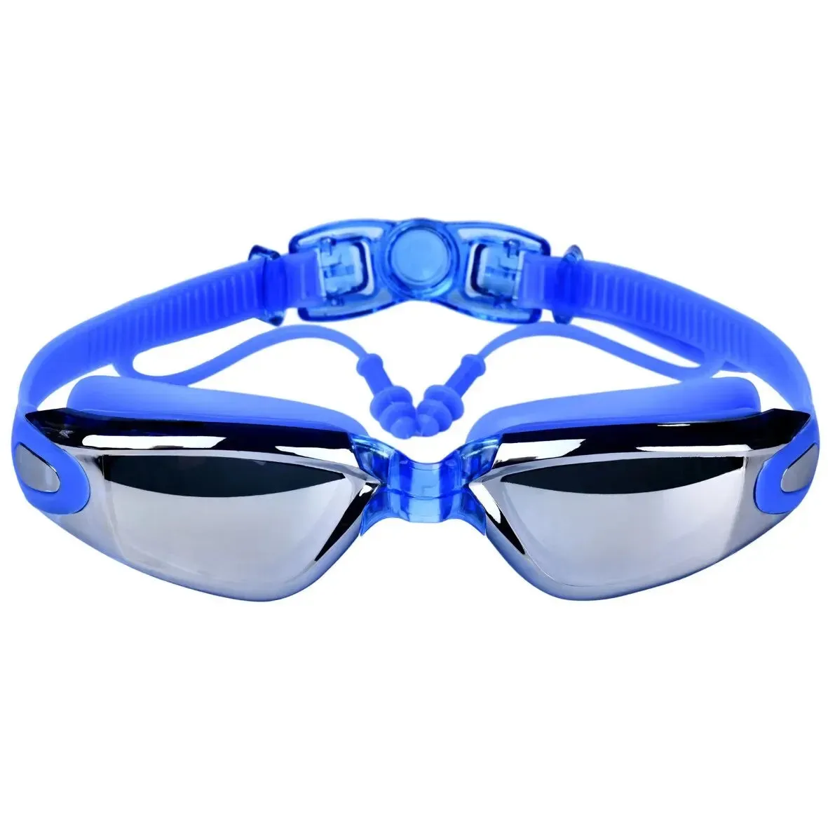 Adult Swimming Goggles with One-Piece Earplugs - Anti-Fog