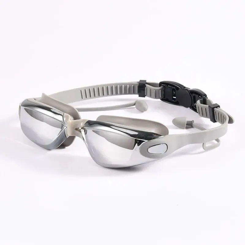 Adult Swimming Goggles with One-Piece Earplugs - Anti-Fog