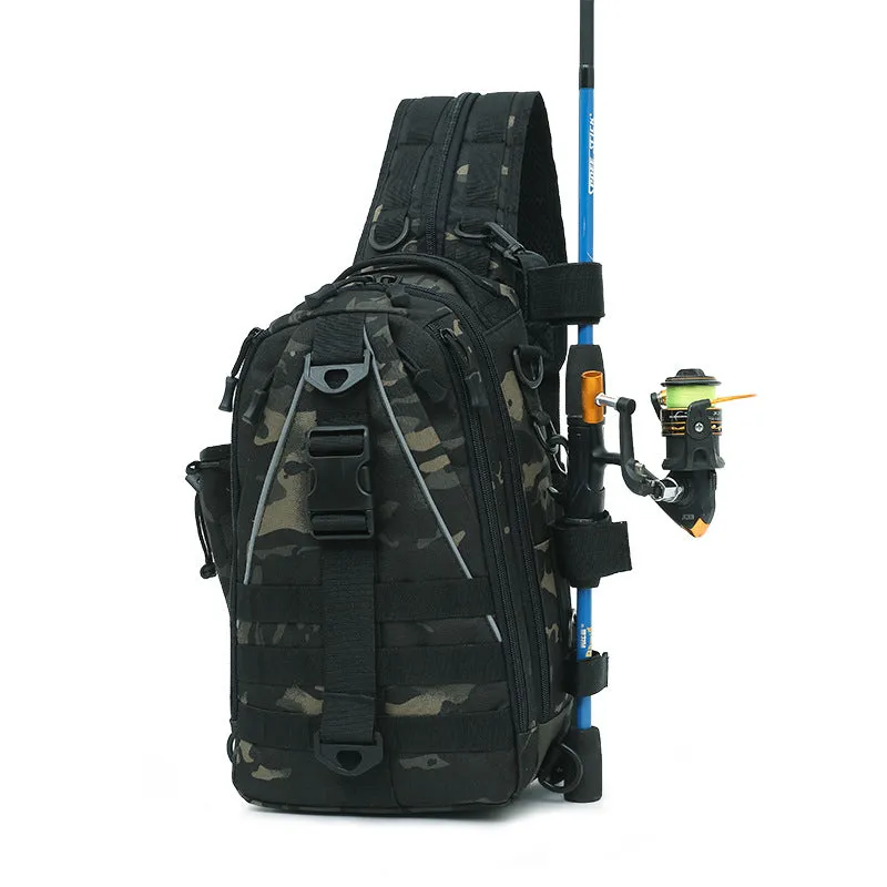Backpack One Shoulder Two Shoulders Bag Multi-Functional Tactical Chest Bag Large Capacity Outdoor Travel Back Rod Fishing Fishing Bag