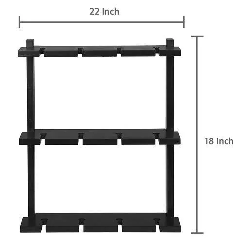 Black Wood Wall-Mounted 12 Wine Glass Holder Rack