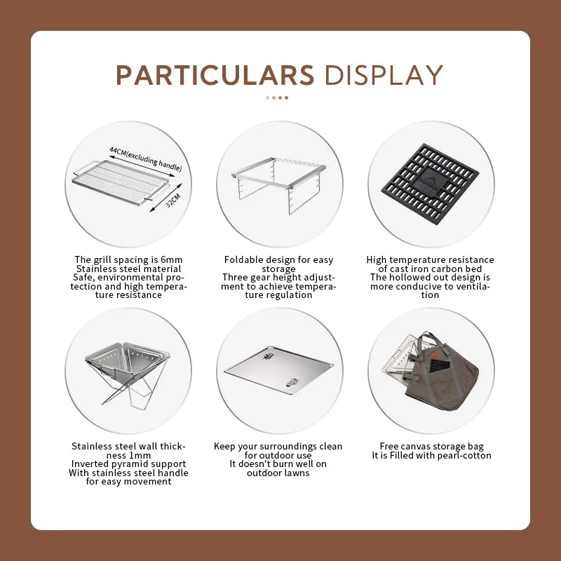 CampingMoon Takibi Fire Pit Grill MT-055