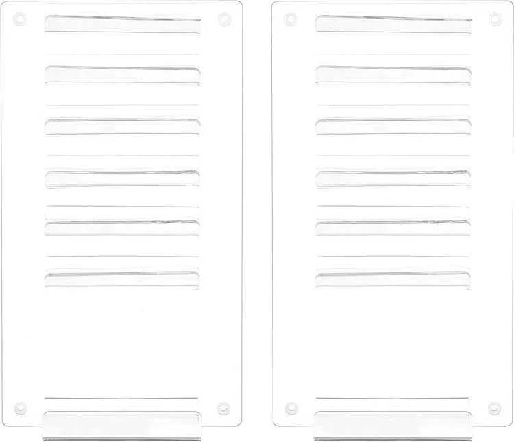 Clear Acrylic Wall Mounted Whiteboard Organizer Rack, Storage Shelf for Dry Erase Markers and Eraser Slot, Set of 2