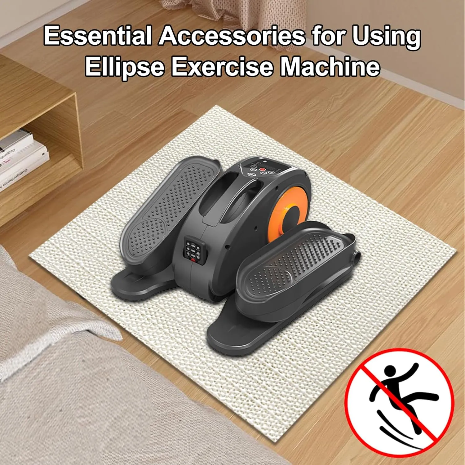 Ellipse Leg Exerciser Machine Non-Slip Mat, Apply to Under Desk Elliptical Pe...