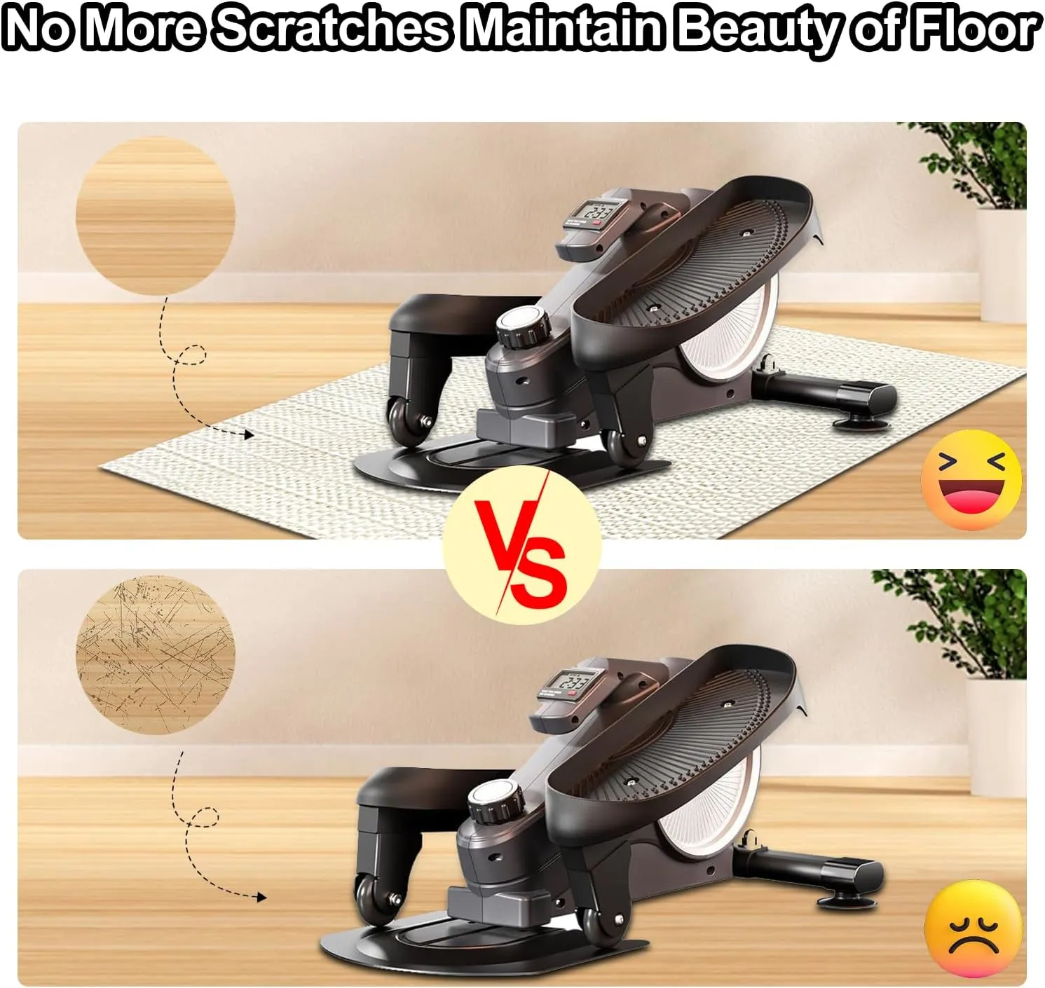 Ellipse Leg Exerciser Machine Non-Slip Mat, Apply to Under Desk Elliptical Pe...