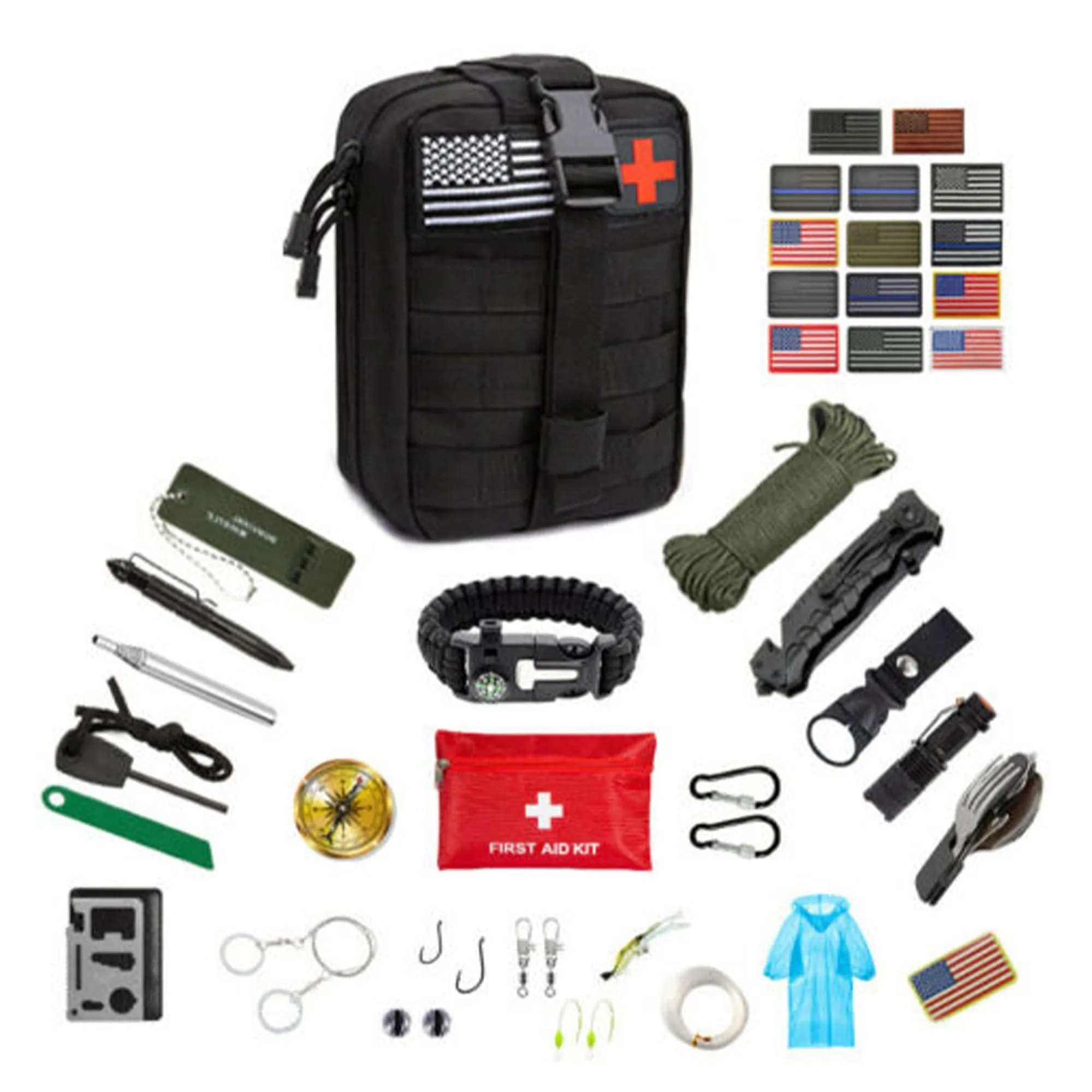 Emergency Survival Kit 50 Pc Survival Gear Tactical IFAK First Aid Kit