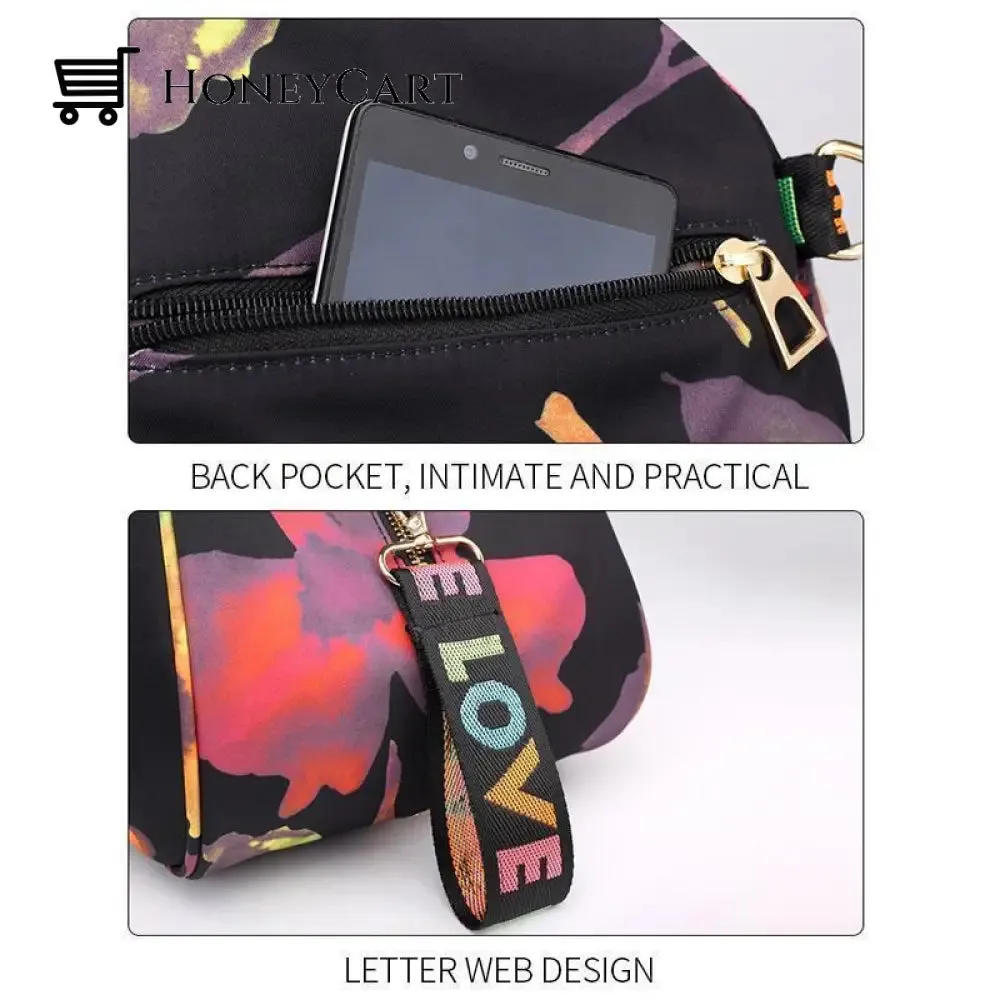 Floral Waterproof Shoulder Bag Backpack