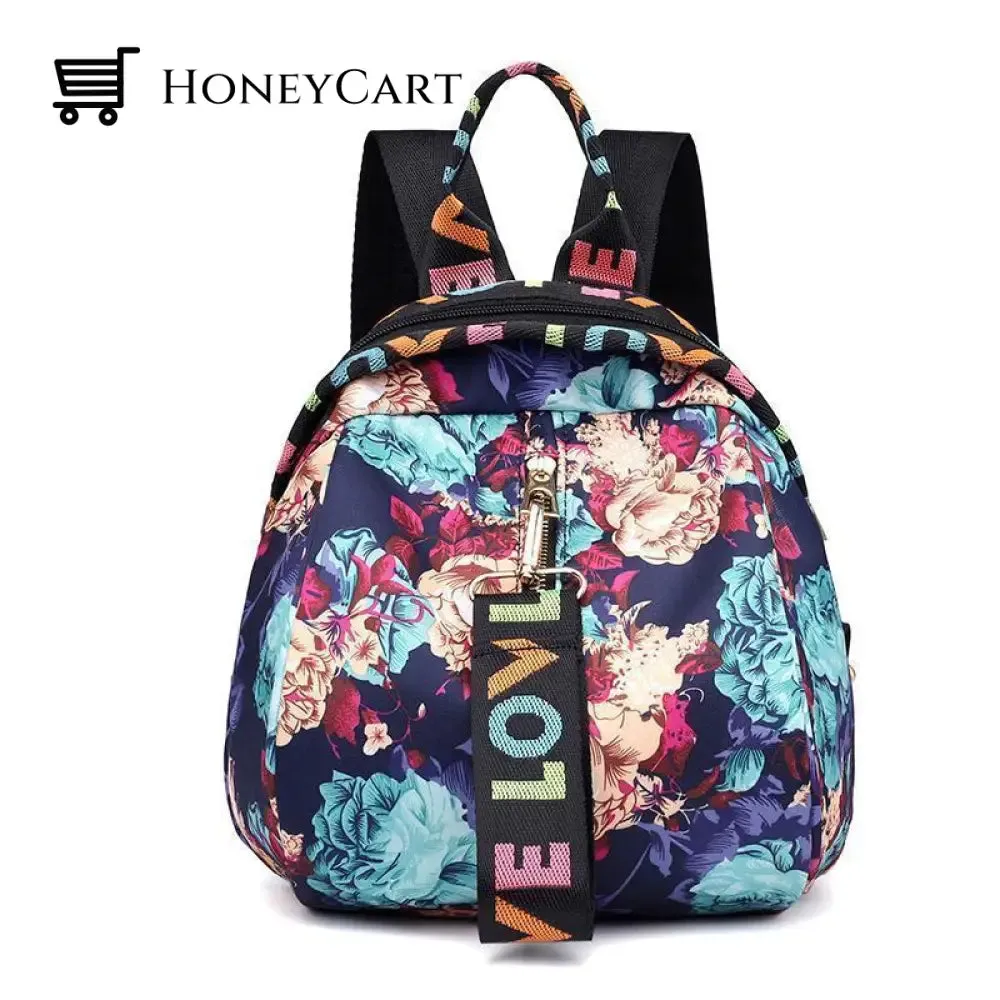 Floral Waterproof Shoulder Bag Backpack