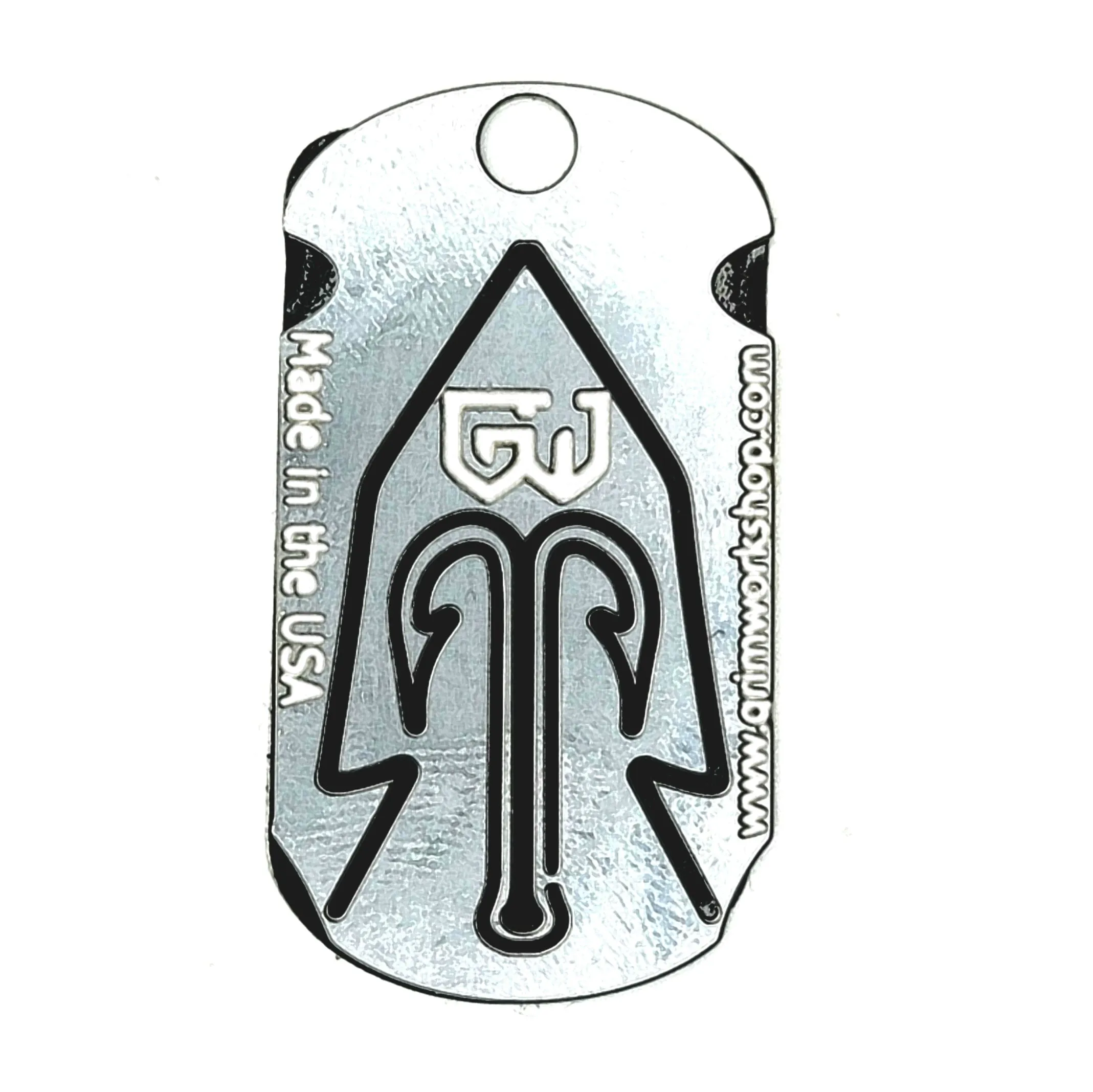 Gig Dog Tag:  Frog, and Fish Arrow Necklace Tool