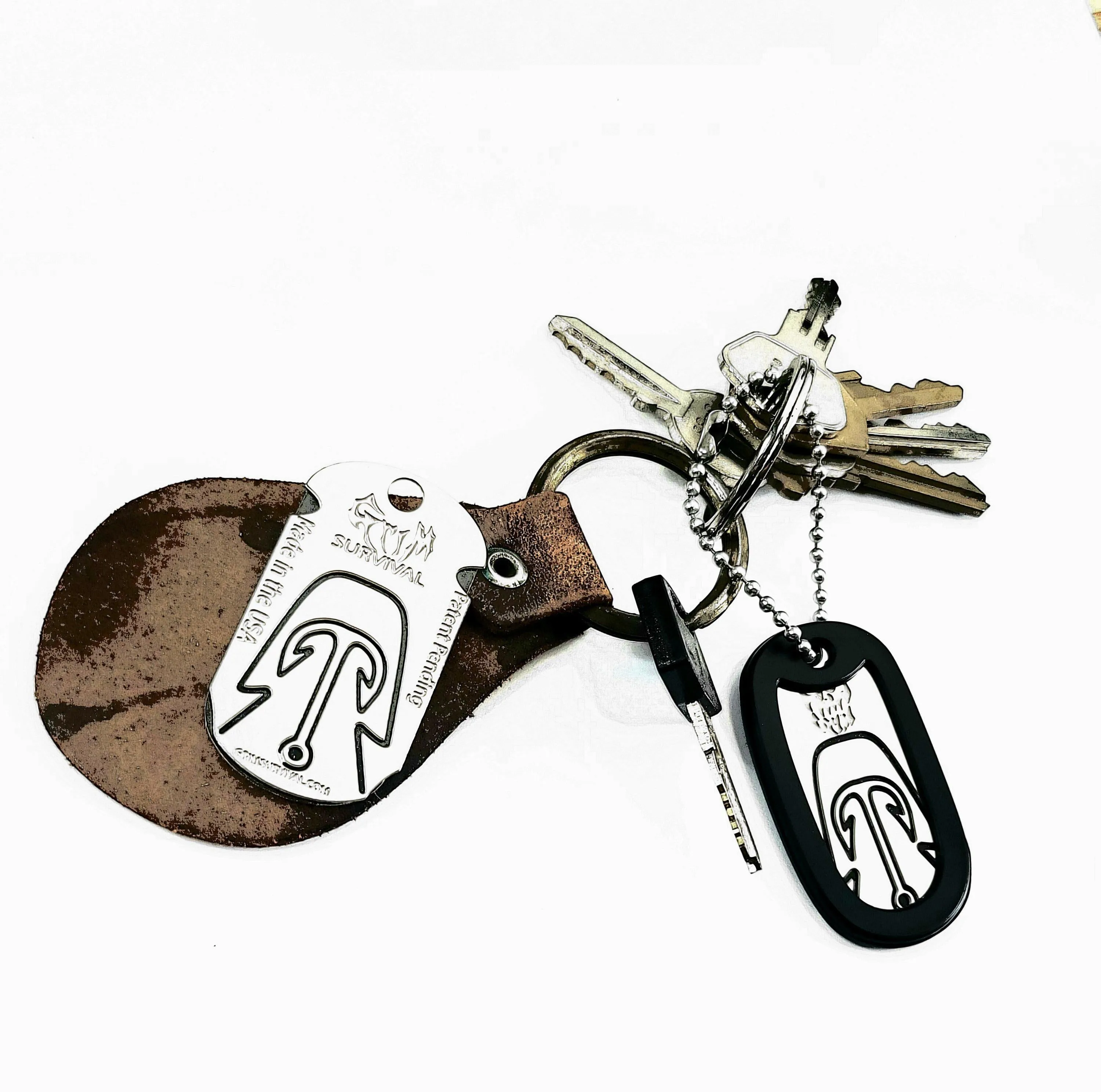 Gig Dog Tag:  Frog, and Fish Arrow Necklace Tool