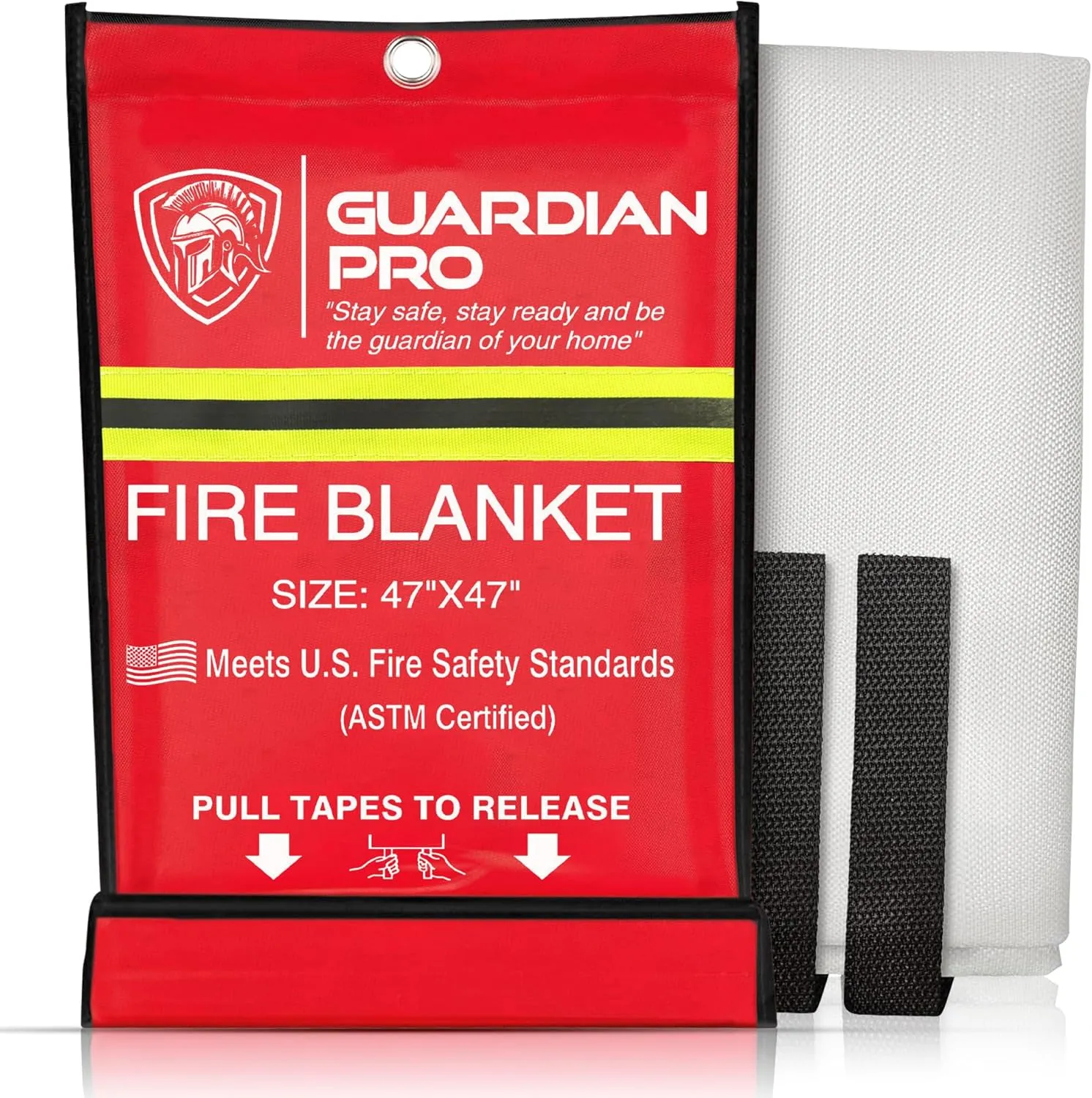 Guardian Pro New 2025 Emergency Fire Blanket for Home and Kitchen - 1 Pack Over 40"x40" Flame Suppression Fiberglass Fire Blankets for House Camping Car Office Warehouse Emergency Survival Safety