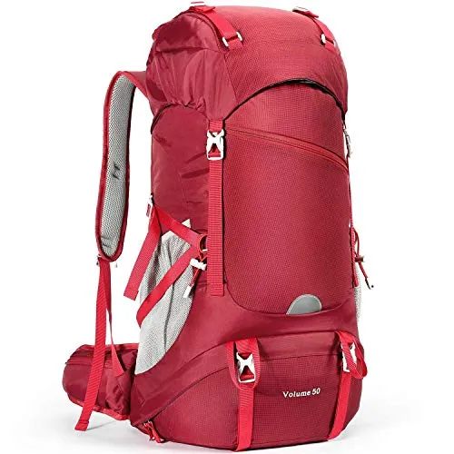 Hiking Backpack 50L, Waterproof Trekking Backpack Travel Backpack Outdoor Hiking Backpack With Rain Cover, Backpacker Backpack For Hiking, Mountaineering, Camping, Travel Sports
