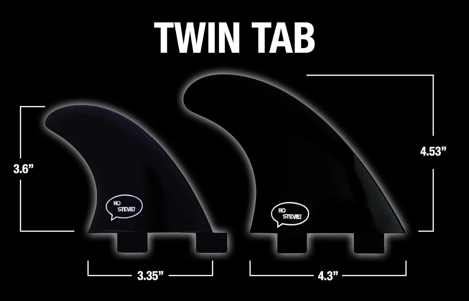 Ho Stevie! FRP Quad (4) Surfboard Fins - Speed and Drive - Stronger Than Regular Nylon Fins - Includes Fin Bag, Screws, Wax Comb and Fin Key