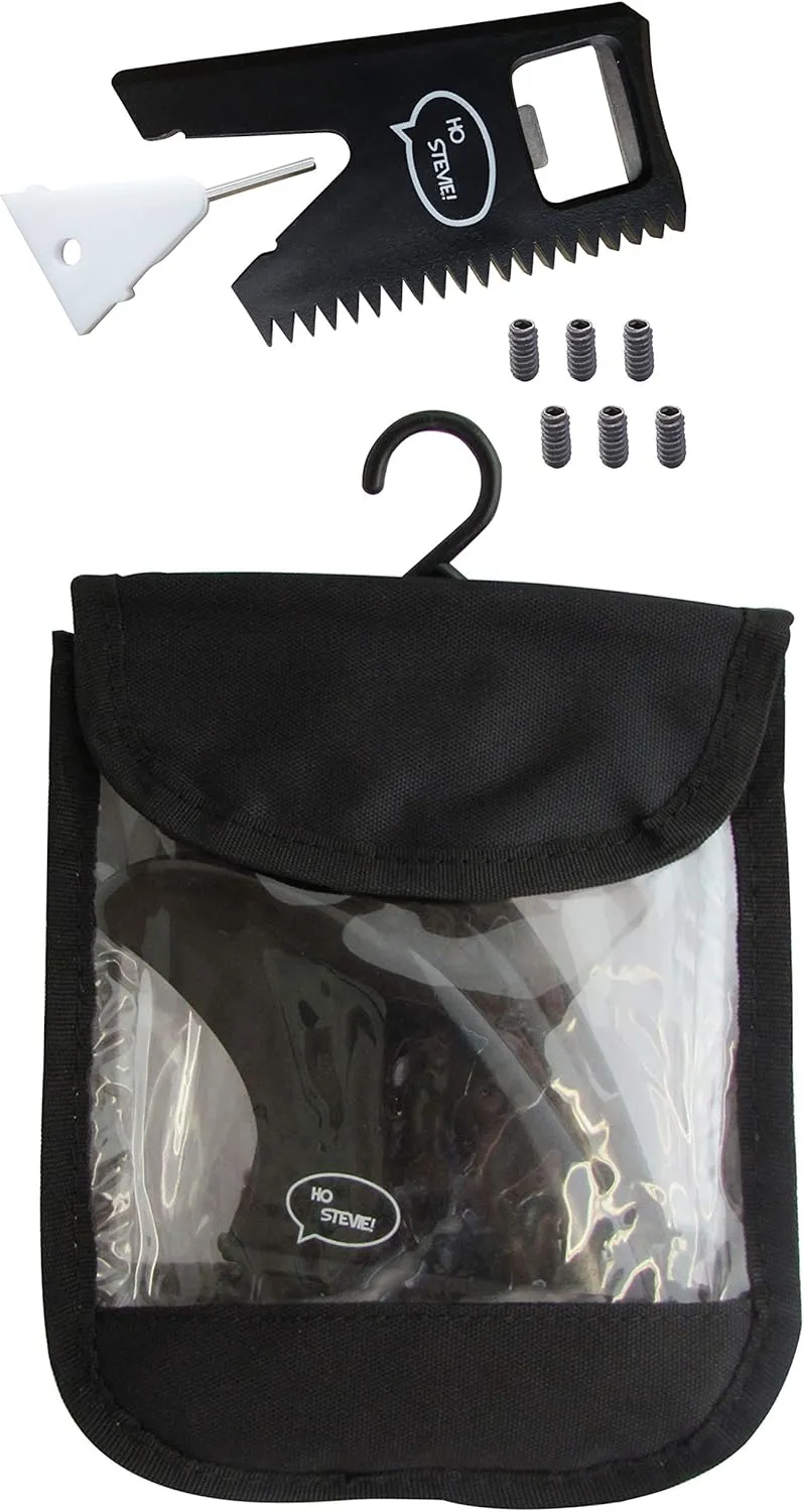 Ho Stevie! FRP Quad (4) Surfboard Fins - Speed and Drive - Stronger Than Regular Nylon Fins - Includes Fin Bag, Screws, Wax Comb and Fin Key
