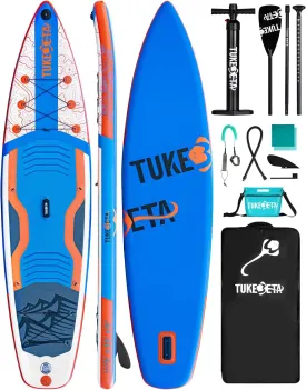 Inflatable Stand Up Paddle Board with Full Accessories Kit, 11' x 33" SUP Paddle Board for Adults and Youth of All Skill Levels, 430lbs Capacity Non-Slip EVA Deck, Lightweight & Portable