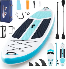 Inflatable Stand Up Paddle Board with Premium SUP Paddleboard Accessories,2-in-1 Paddle for Adults,Blue, Includes SUP Accessories