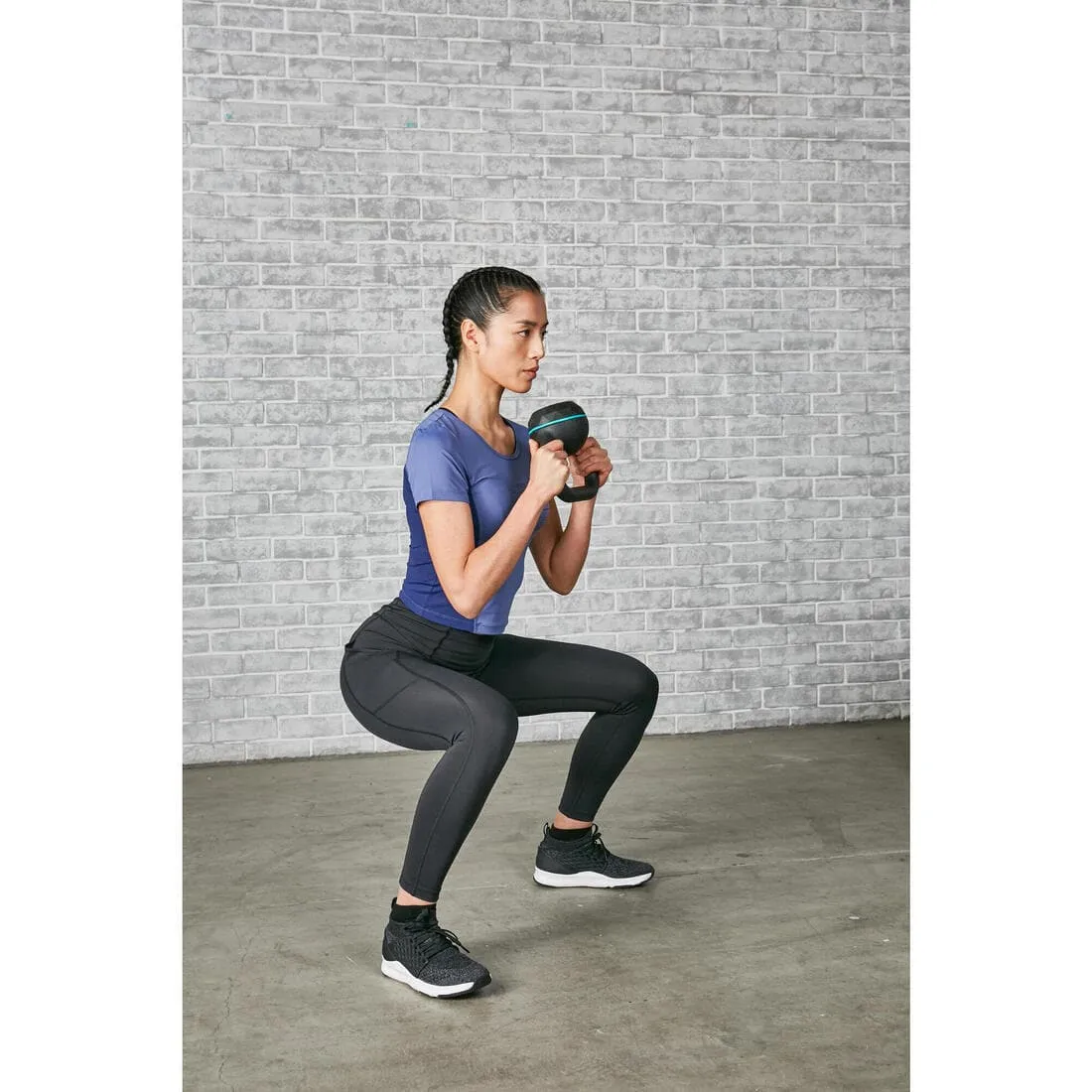 Kettlebell de musculation en fonte et base caoutchouc - 16 kg