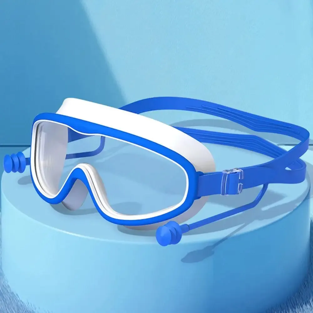 Kids Big Frame Swimming Goggles with Earplugs - Anti-fog
