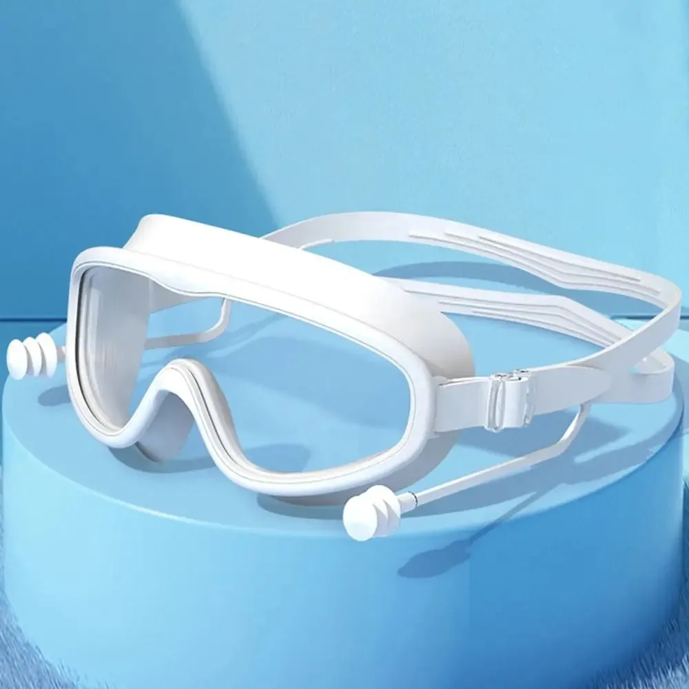 Kids Big Frame Swimming Goggles with Earplugs - Anti-fog