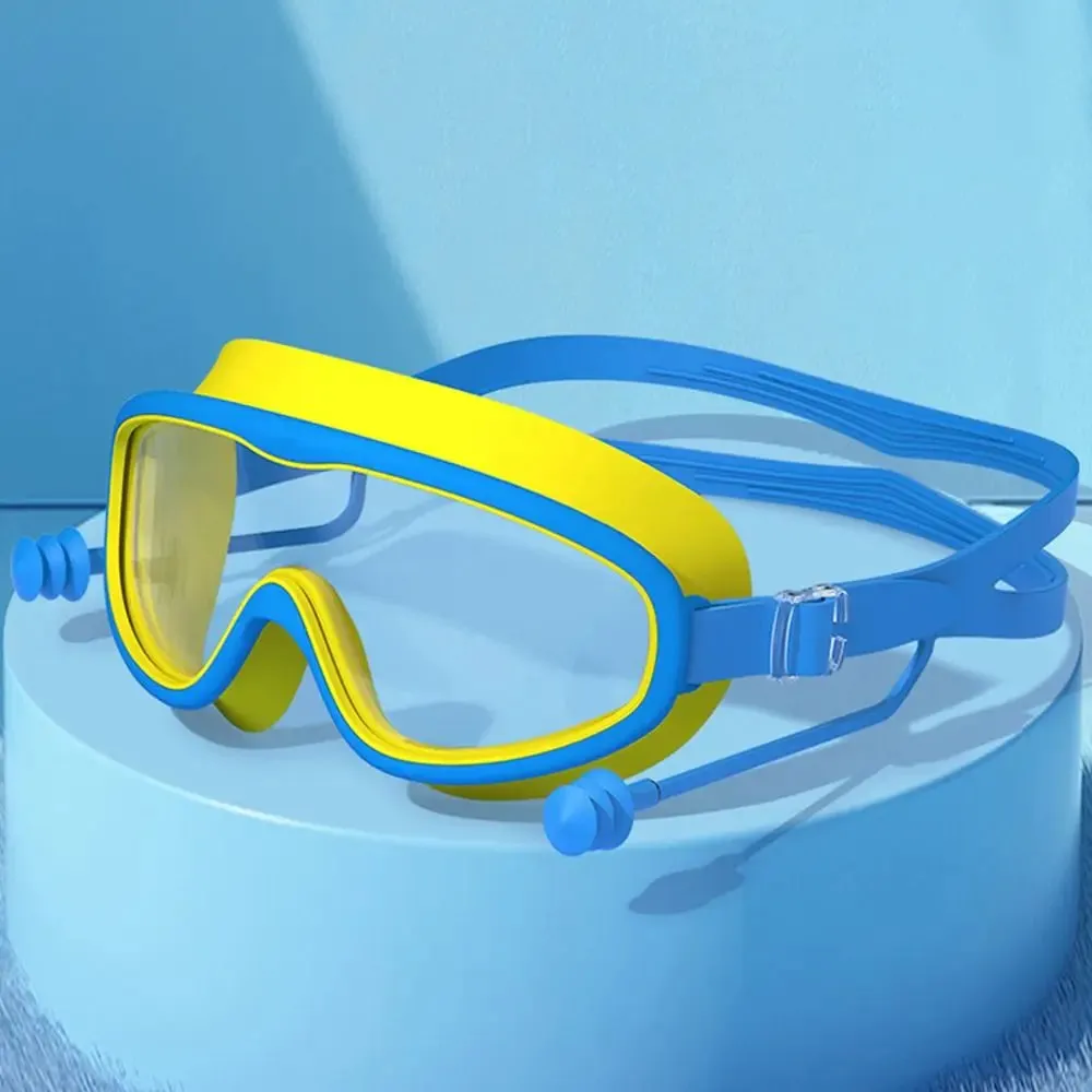 Kids Big Frame Swimming Goggles with Earplugs - Anti-fog