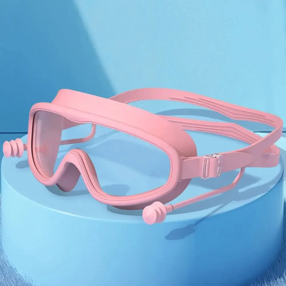 Kids Big Frame Swimming Goggles with Earplugs - Anti-fog