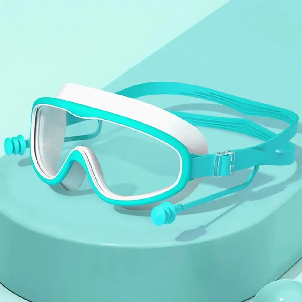 Kids Big Frame Swimming Goggles with Earplugs - Anti-fog