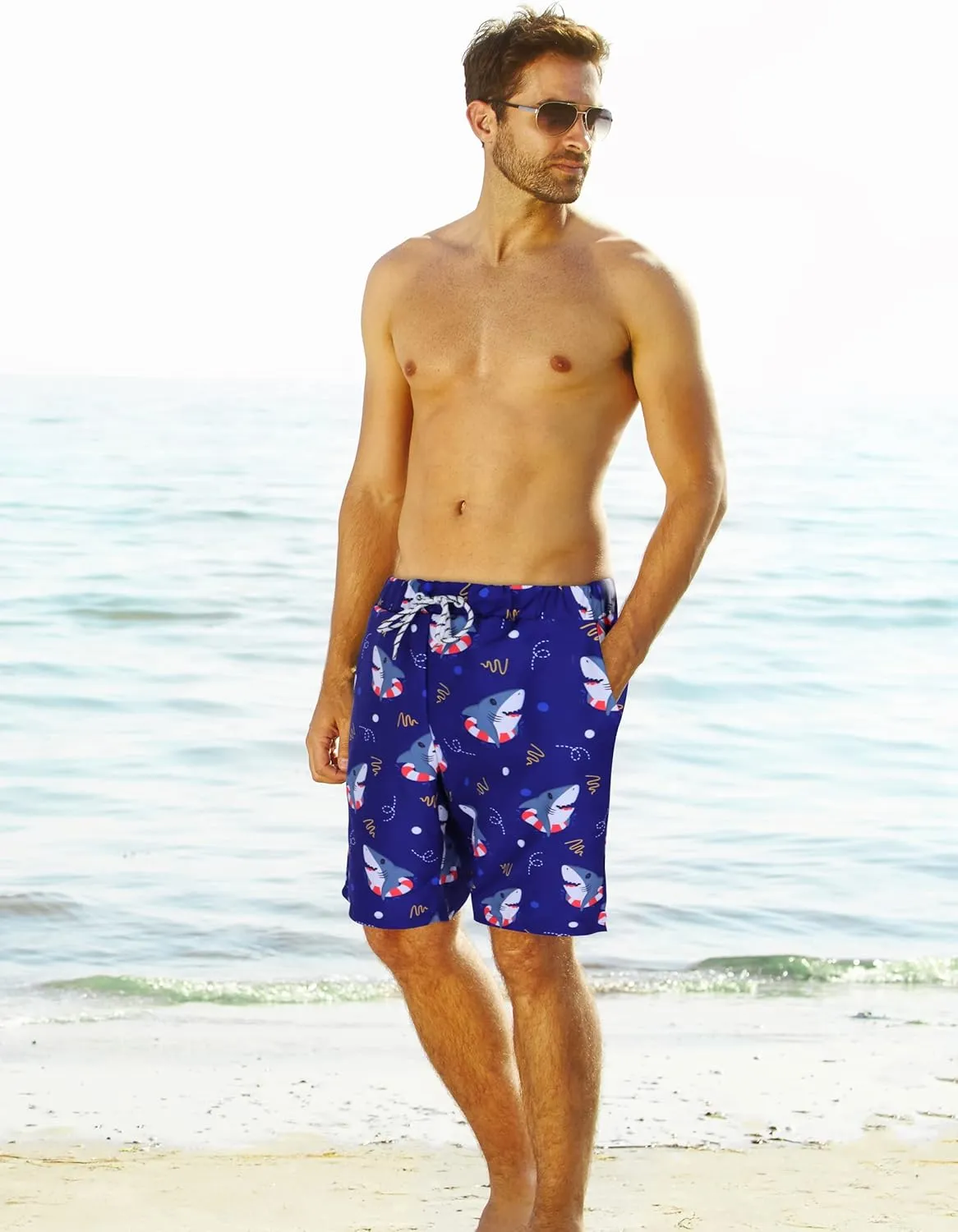 KYKU Swimming Trunks Men Swim Shorts Swimwear Beachwear Board Shorts with Pocket