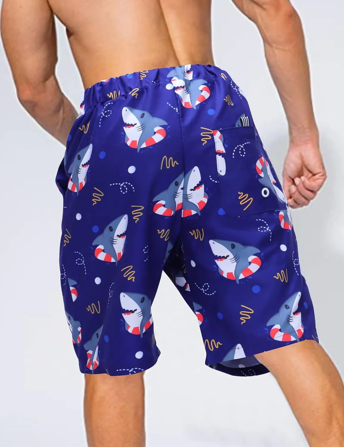 KYKU Swimming Trunks Men Swim Shorts Swimwear Beachwear Board Shorts with Pocket