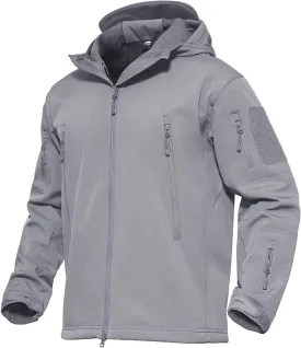MAGCOMSEN Men's Tactical Jacket 7 Pockets Performance Fleece Lined Water Resistant Soft Shell Winter Coats