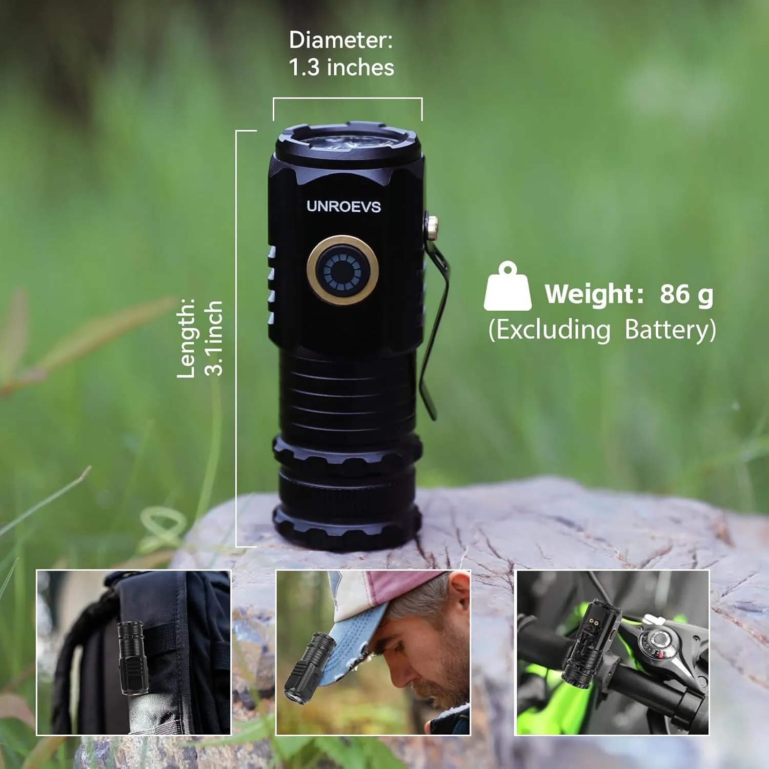 Mini LED Flashlight Rechargeable USB C Charging, Small Flashlights Powerful Max 2550 Lumens with 5 Light Modes, Pocket Flashlight with Clip, Magnetic Flashlight for EDC ,Camping, Hiking,Emergency