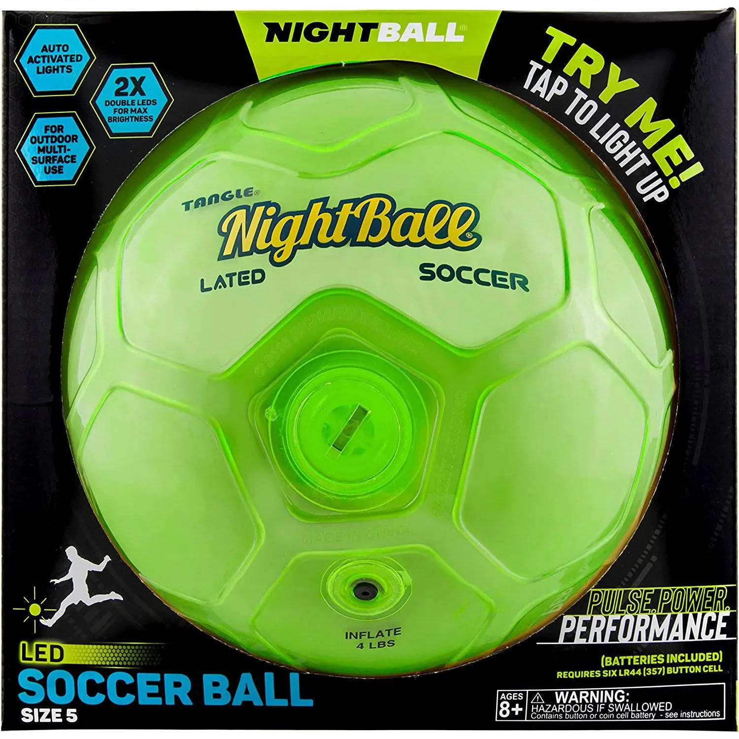 Nightball Glow in the Dark Light Up Soccer Ball Green