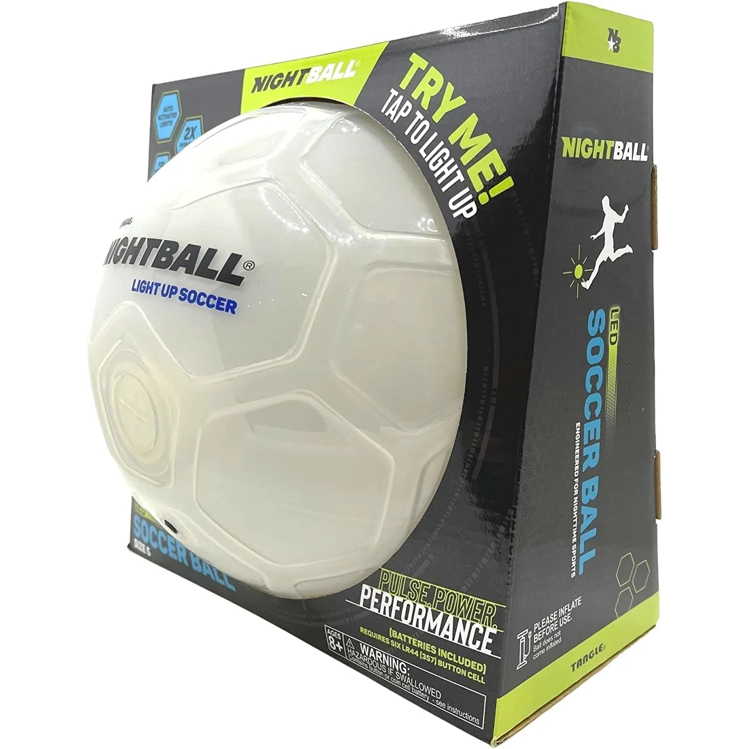 Nightball Glow in the Dark Light Up Soccer Ball White