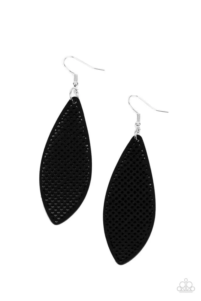 Paparazzi Earring ~ Surf Scene - Black