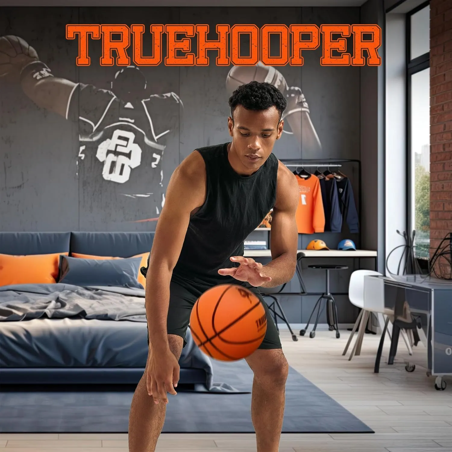Silent Basketball  Indoor Basketball (PRO Version) - Grooved Foam Basketball for Quiet Dribbling and Indoor Training  Higher Bounce Noiseless Basketball - Non-Deforming Packaging