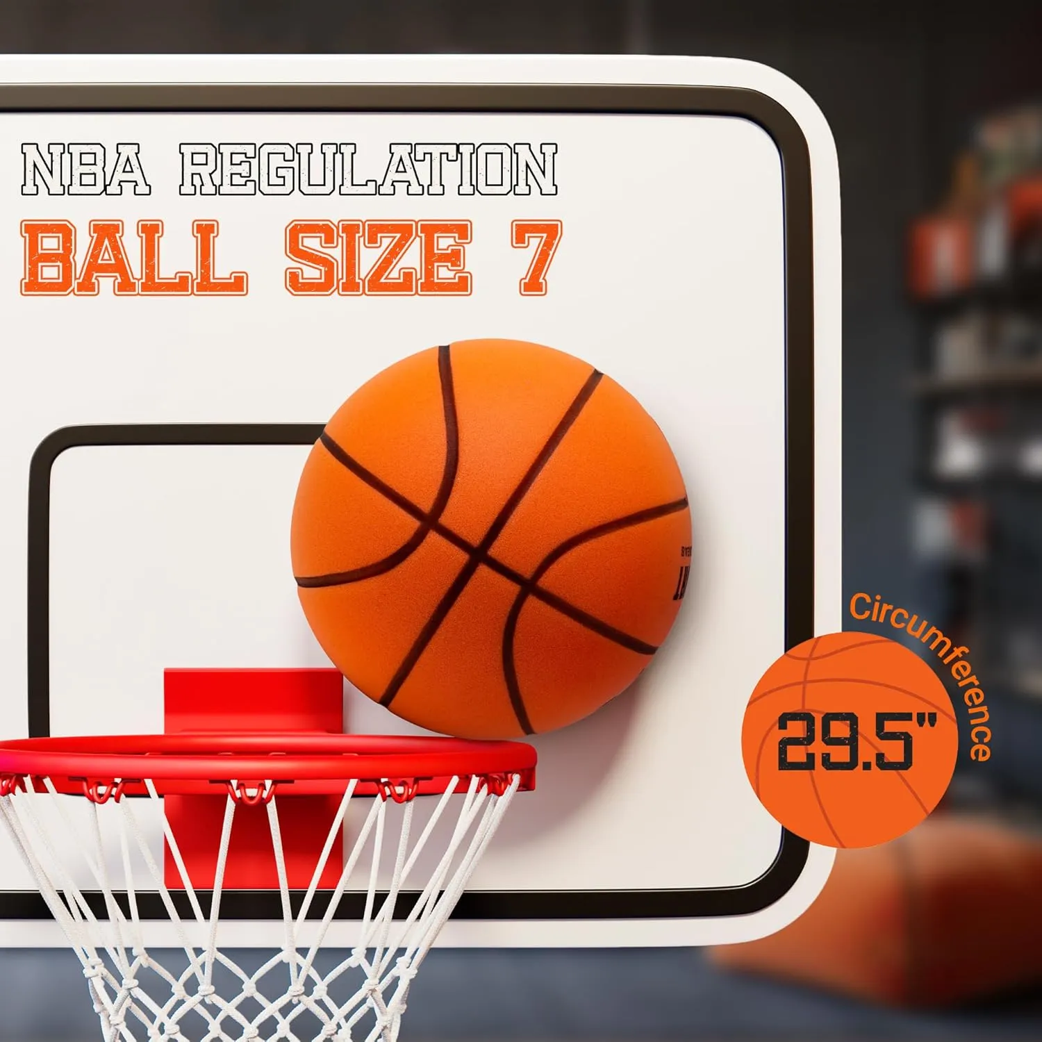 Silent Basketball  Indoor Basketball (PRO Version) - Grooved Foam Basketball for Quiet Dribbling and Indoor Training  Higher Bounce Noiseless Basketball - Non-Deforming Packaging