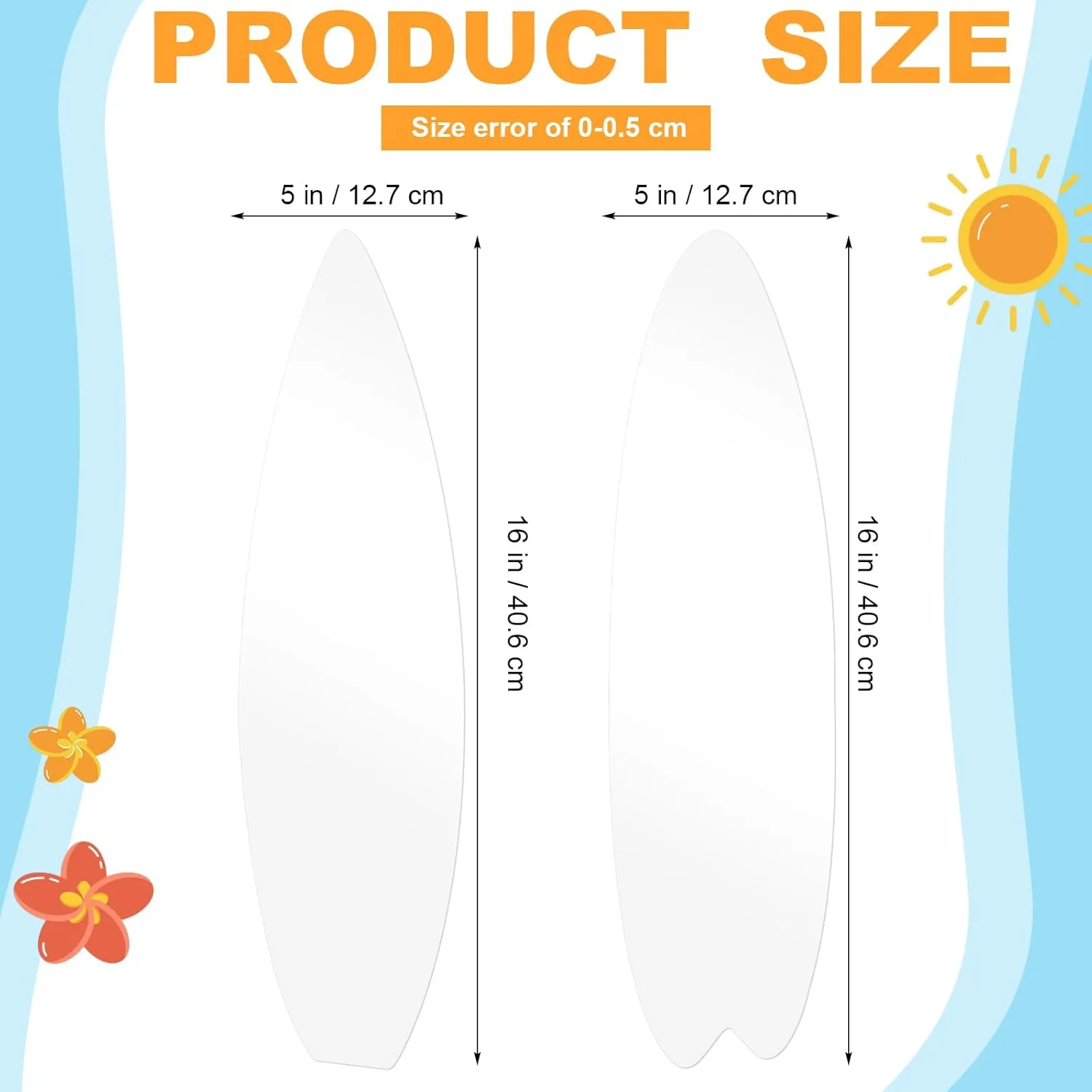 Skyygemm 24 Pcs DIY Paper Surfboards Set Surfboard Shape Cardboard Surf and Beach Party Crafts for Kids DIY Paper Craft for Summer Beach Surf Party Decorations Board Wall Decor (5 x 16 Inch)
