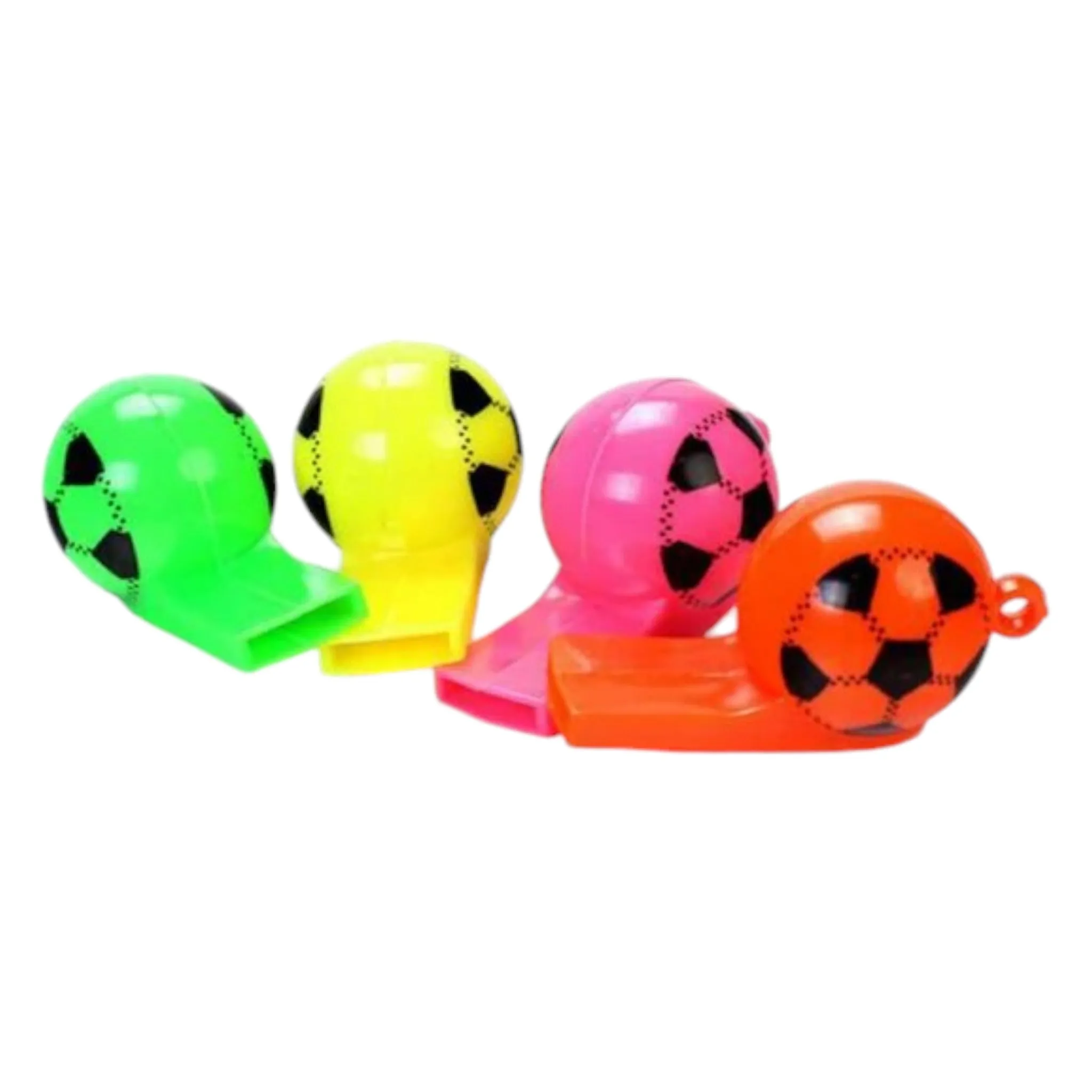 Sports Whistle Plastic Solid Colour Soccer Theme Ball Design 12pack