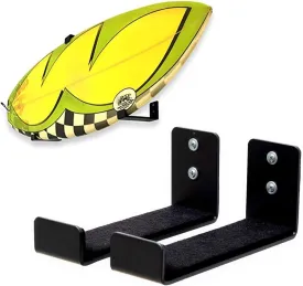 StoreYourBoard Naked Surf  The Original Minimalist Surfboard Rack, Heavy-Duty Black Aluminum Surf Board Wall Hangers for Display & Storage, Surfboard Wall Mount Holds 30 lbs