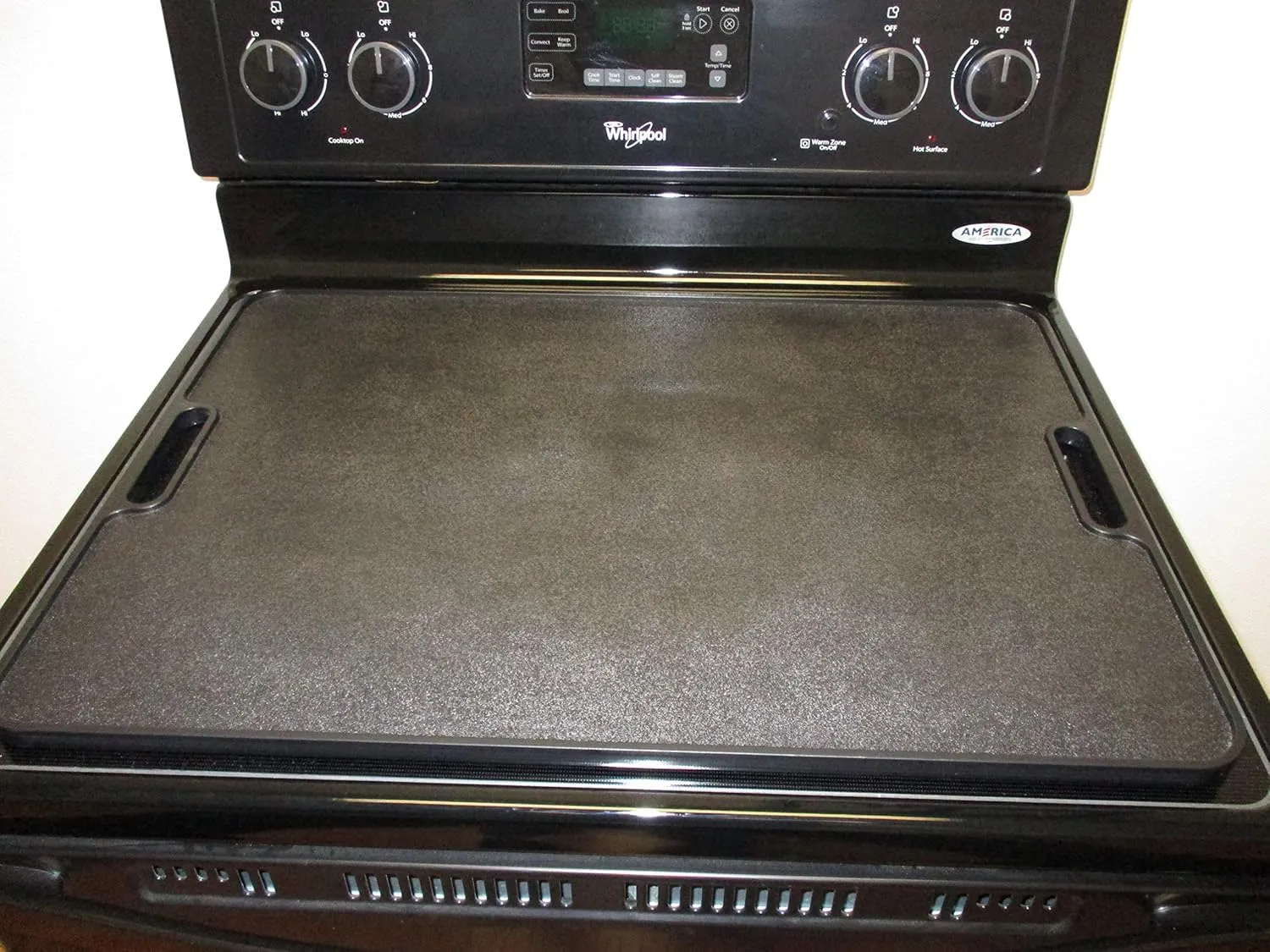 Stove Top Stove Burner Covers | Countertop 19x27 Large Cutting Board Kitchen Accessories for More Kitchen Space | Sturdy & Easy to Clean Serving Tray with Handles (Black Legless)