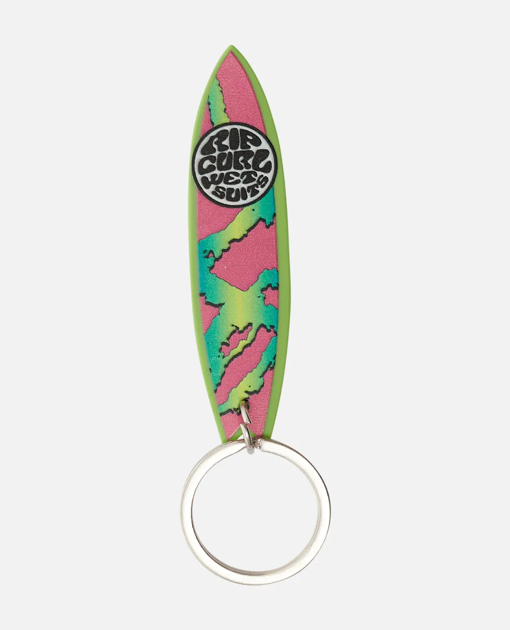 Surfboard Keyring in Green, Pink & White