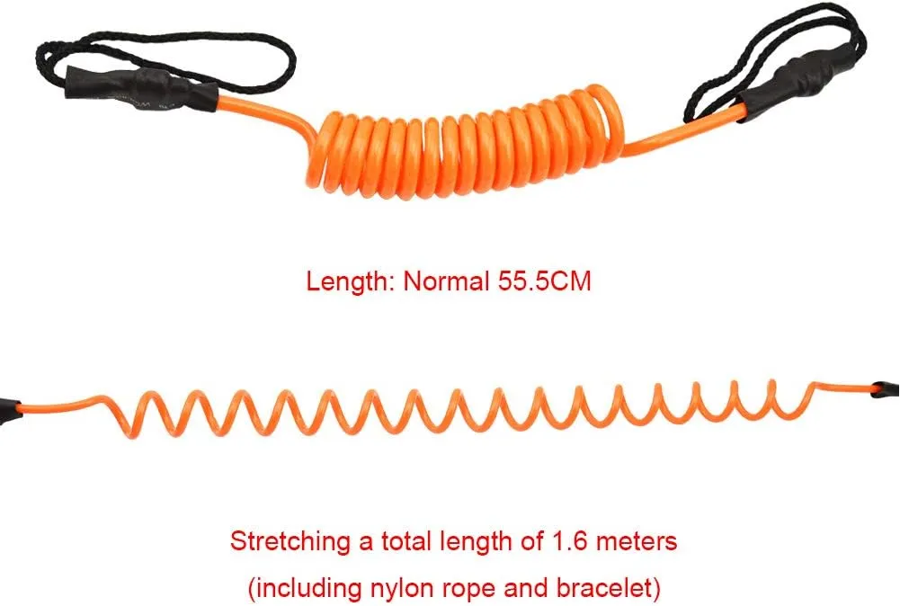 Surfboard Leash, Straight Surf Board Leg Rope, Coiled Sup Leash Leg Rope, SUP Strap for Shortboard, Longboard, Paddleboard, Compatible with Surfboard Replacement