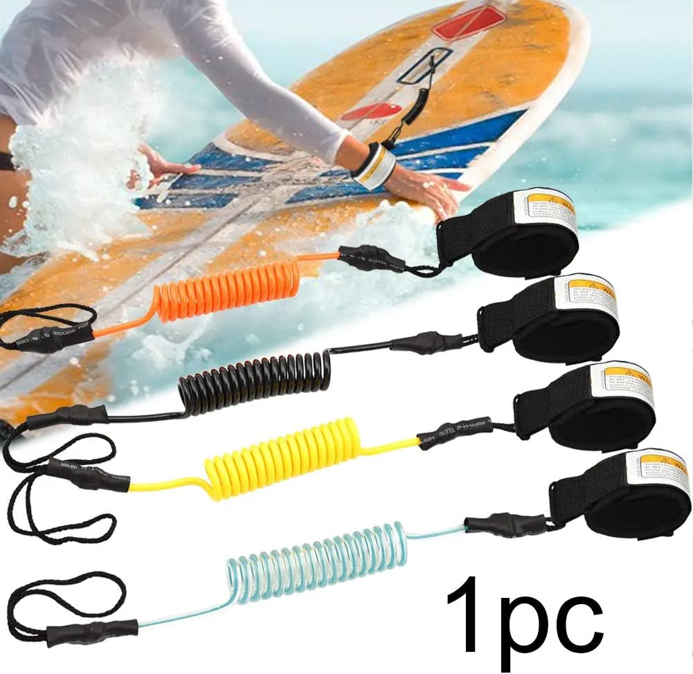 Surfboard Leash, Straight Surf Board Leg Rope, Coiled Sup Leash Leg Rope, SUP Strap for Shortboard, Longboard, Paddleboard, Compatible with Surfboard Replacement