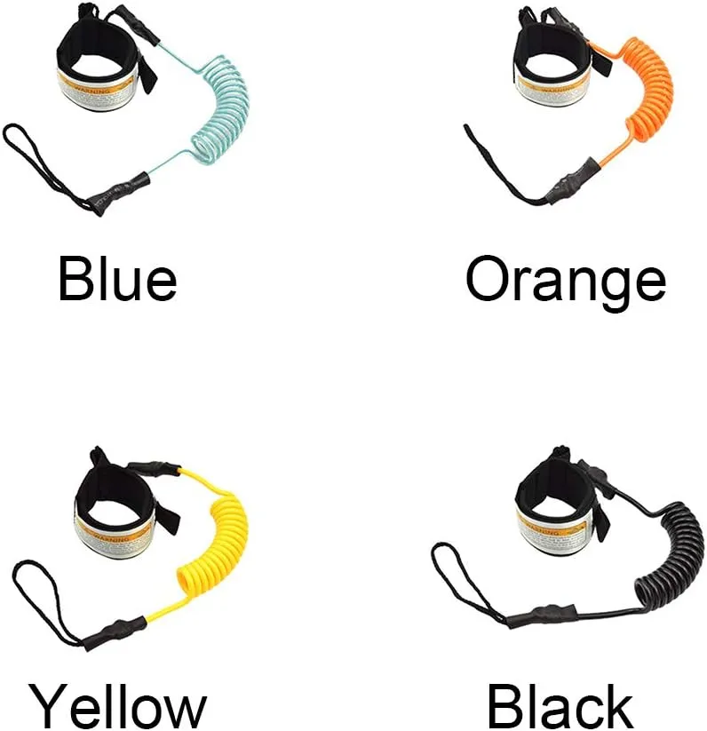 Surfboard Leash, Straight Surf Board Leg Rope, Coiled Sup Leash Leg Rope, SUP Strap for Shortboard, Longboard, Paddleboard, Compatible with Surfboard Replacement