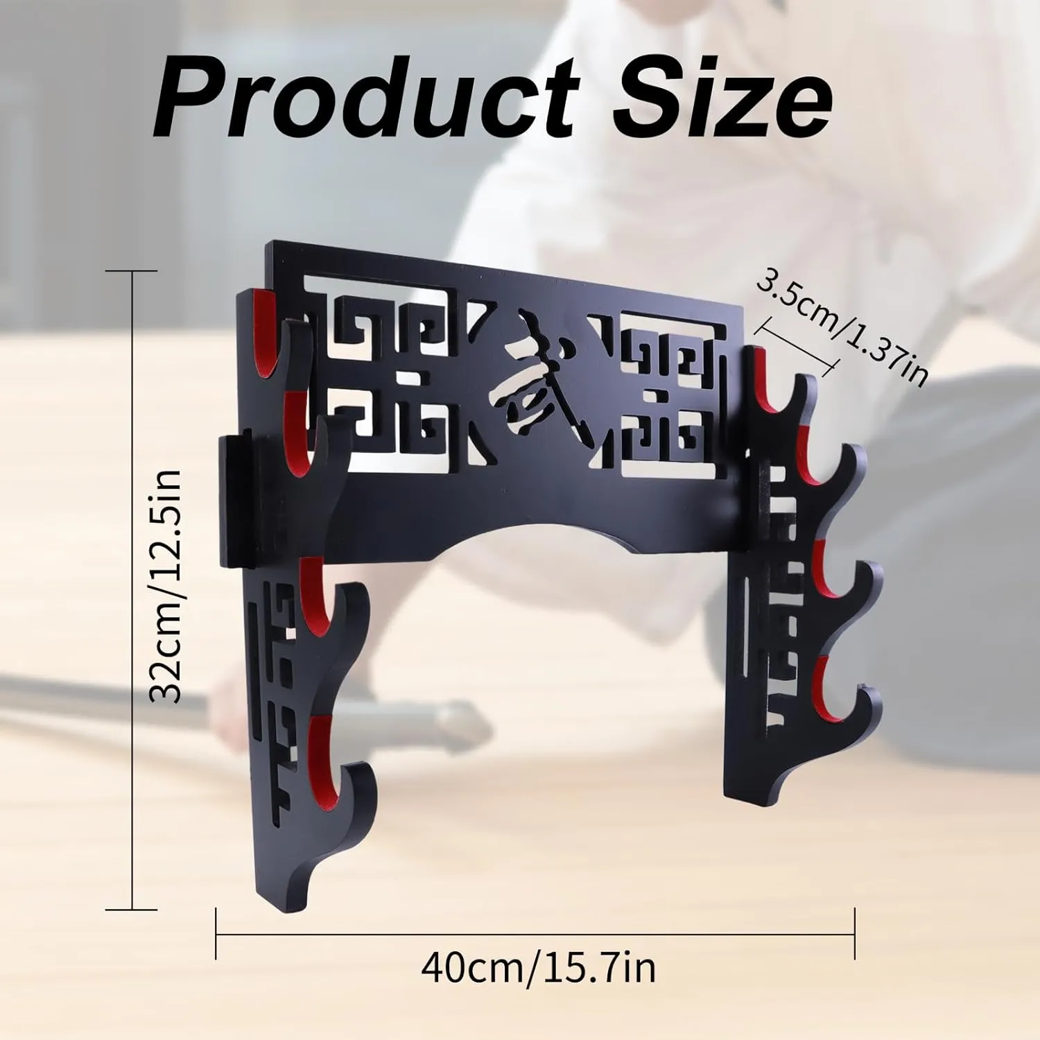 Sword Holder Katana Wall Mount - Velvet Padded Katana Stand Samurai Rack Samurai Sword Display Rack Wand Wakizashi Sword Stand Zoro Animation Sword Display 4 Tier 
