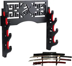 Sword Holder Katana Wall Mount - Velvet Padded Katana Stand Samurai Rack Samurai Sword Display Rack Wand Wakizashi Sword Stand Zoro Animation Sword Display 4 Tier 