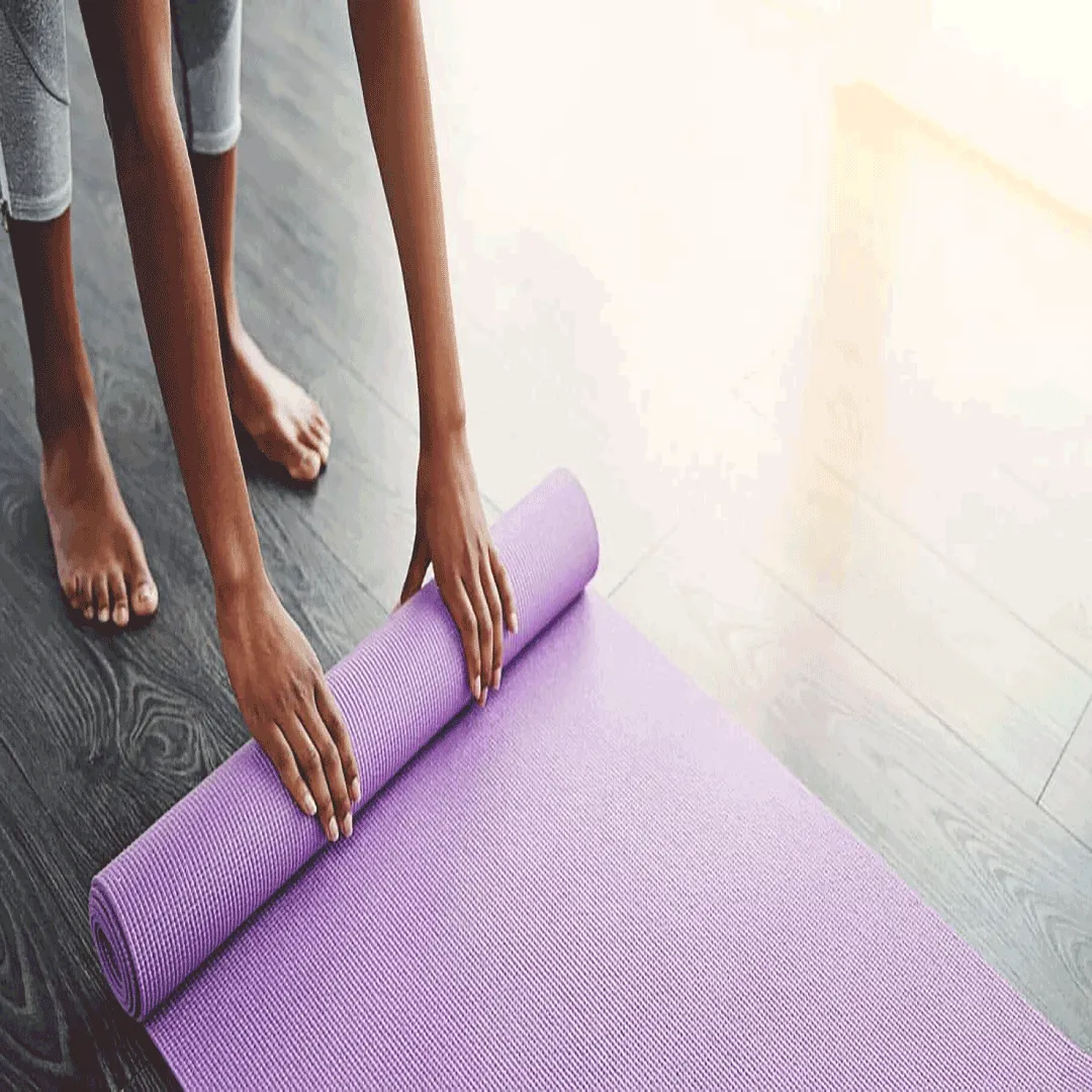 Synco Yoga Mat with Carrying Strap (Color: Purple)