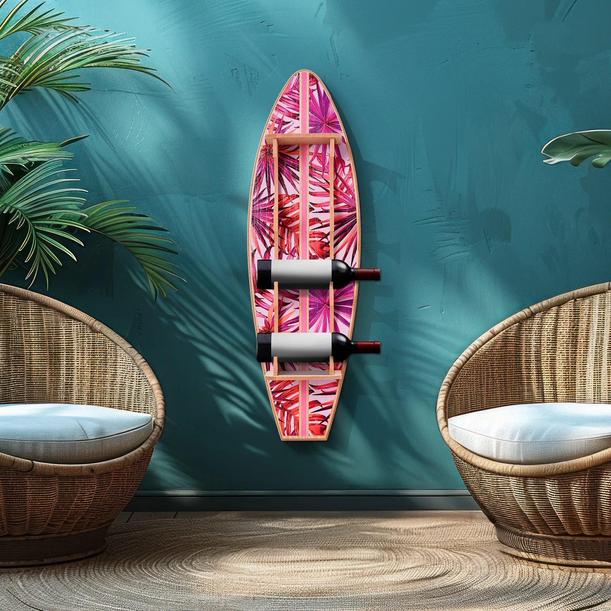 Tipsy Tropical Surfboard Wine Rack